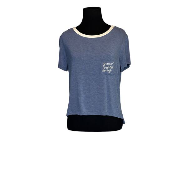 American Eagle Good Vibes blue short sleeves T-shirt size Small - Picture 14 of 14